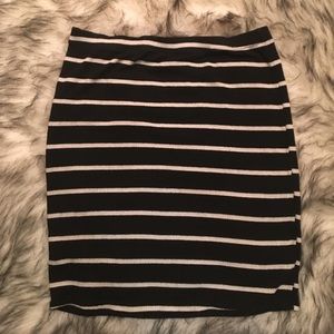 Stripe Stretch Mini to Midi Skirt
